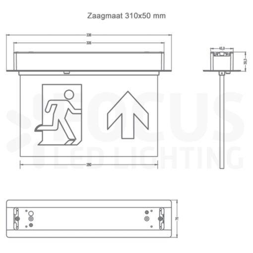 Recessed LED Noodverlichting 2W Inbouw - Afbeelding 3