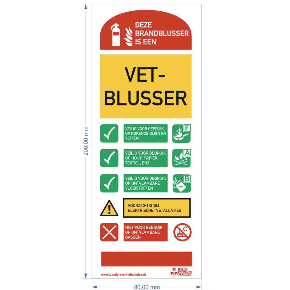 Pictogram gebruiksaanwijzing Vetblusser