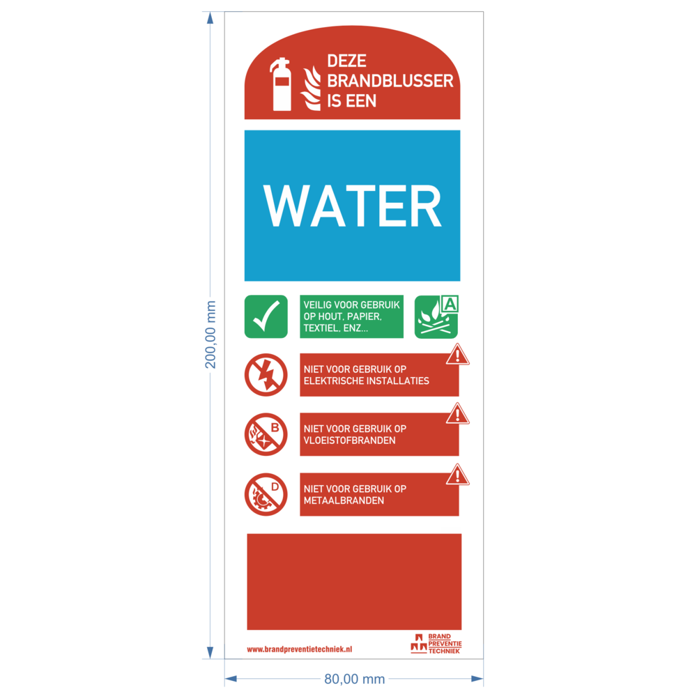 Pictogram gebruiksaanwijzing Waterblusser